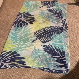 Tropical Leaf Print Scarf/Sarong No Size